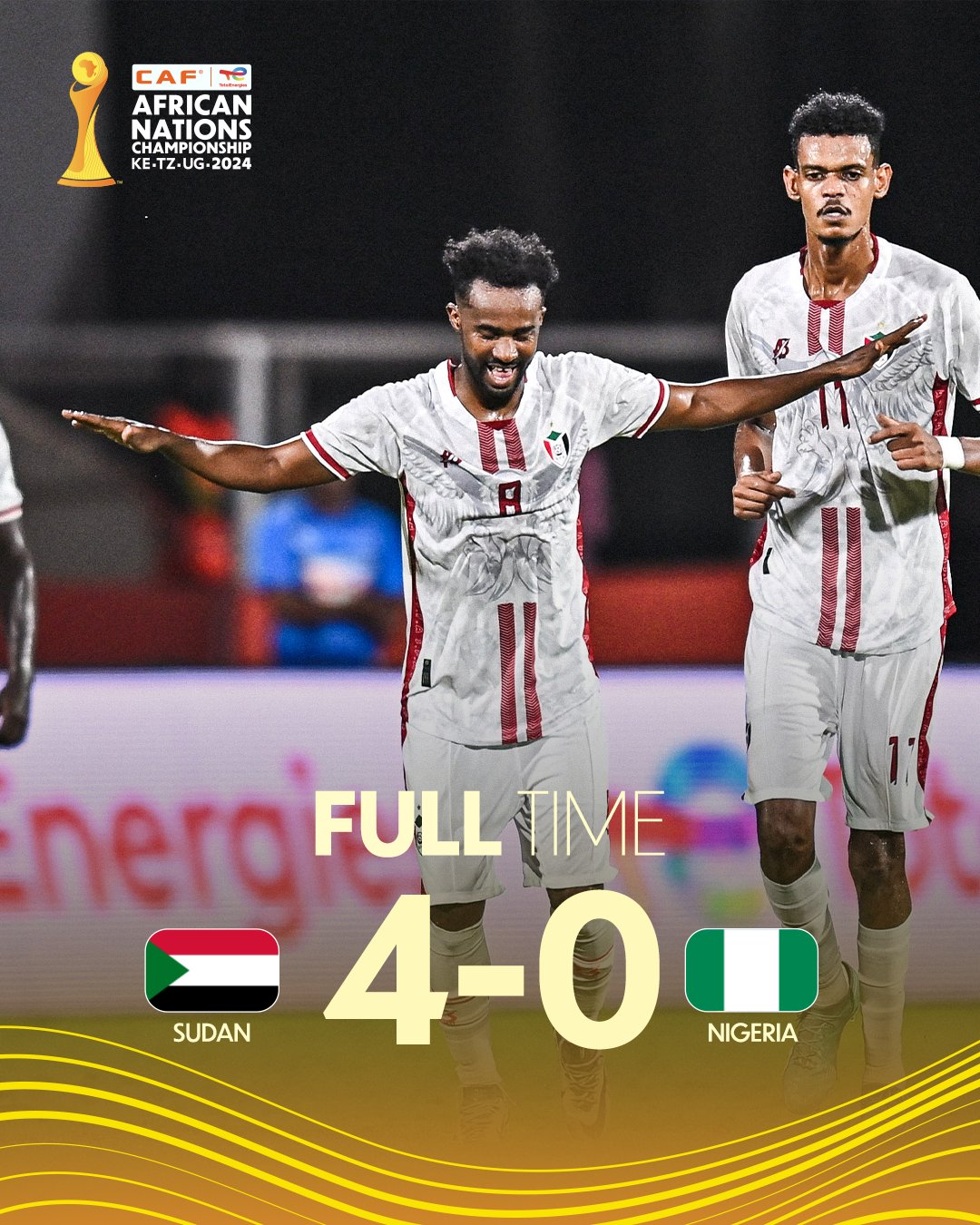 CHAN 2024: Sudan humiliate Nigeria 4–0 to end Eagles’ campaign